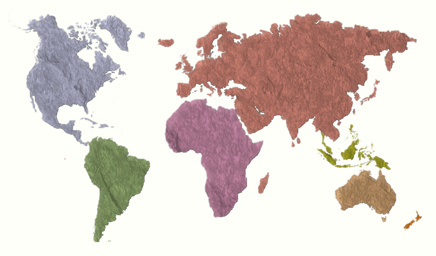 Stylized world map with clickable labeled countries where Times of Refreshing Ministries has held revival meetings